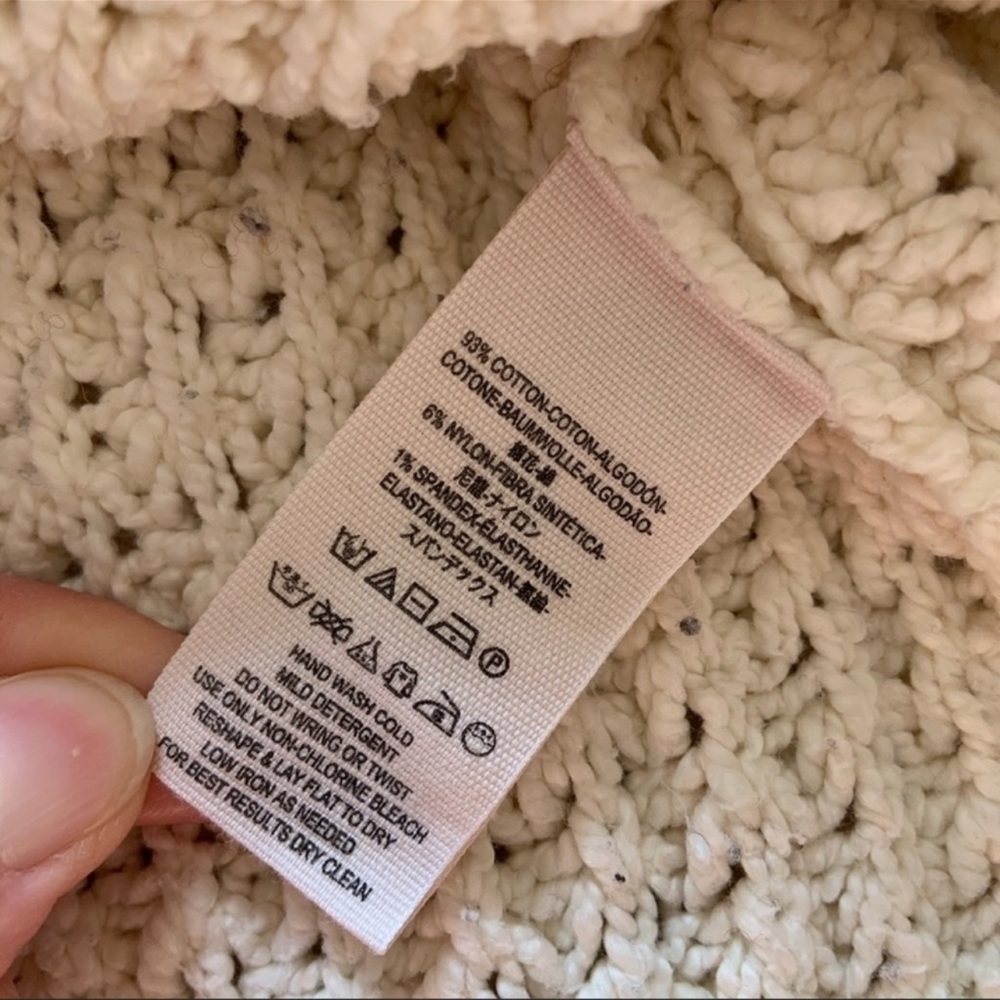Free People Skyscraper Sleeveless Sweater High Low Tank Top in Cream Size Medium - Picture 7 of 7